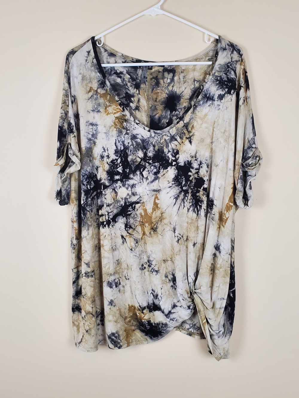 Coin 1804 Tie Dye Front Knot Blouse Size 2x